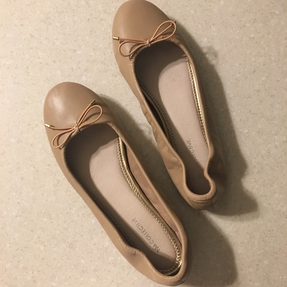 Nude Madison Leather ballet flats, 206 Collective